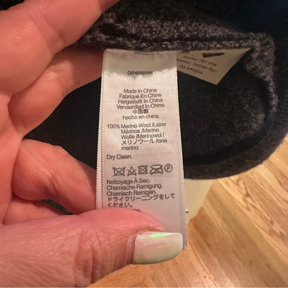 NWT MADEWELL Herringbone Courton Sweater OVERSIZED Coat Grey Size XXS. - Picture 5 of 8